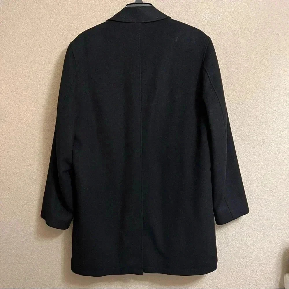 Cardinal of Canada Mens Jacket Medium Black Wool Blend Quilted Full Zip Overcoat - Picture 9 of 16
